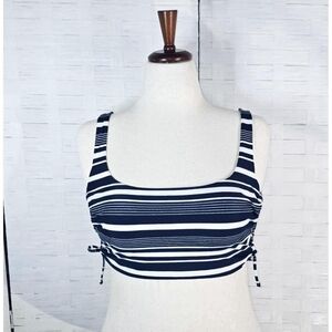 Aerie Navy and White Striped Swim Coverup
